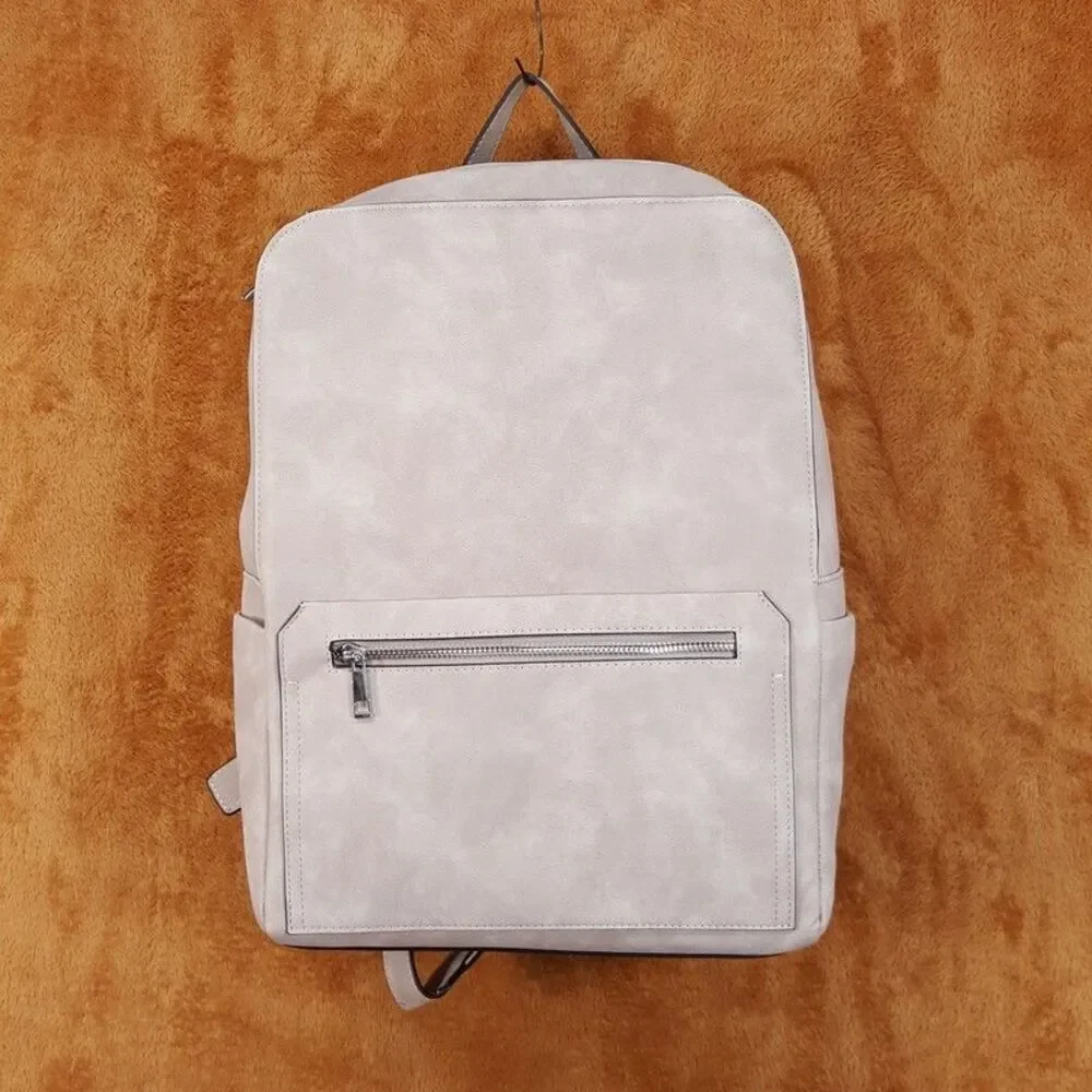 ALFANI Backpack Natural Tan Faux Suede Workwear Travel Business School $99